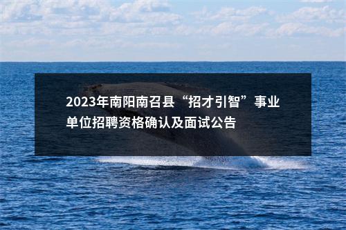 2023年南阳南召县“招才引智”事业单位招聘资格确认及面试公告 图片