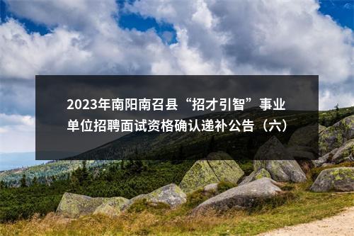 2023年南阳南召县“招才引智”事业单位招聘面试资格确认递补公告（六） 图片