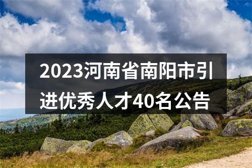 2023河南省南阳市引进优秀人才40名公告 图片
