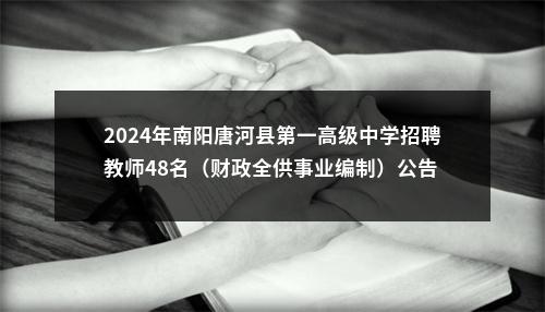 2024年南阳唐河县第一高级中学招聘教师48名（财政全供事业编制）公告 图片