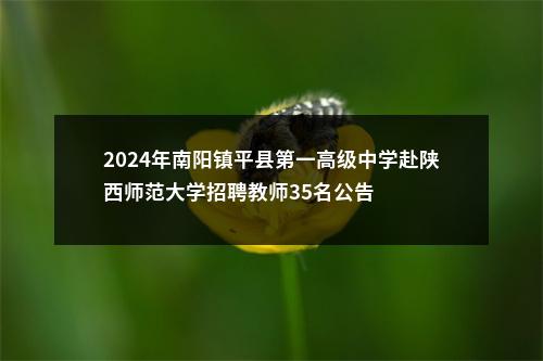 2024年南阳镇平县第一高级中学赴陕西师范大学招聘教师35名公告 图片